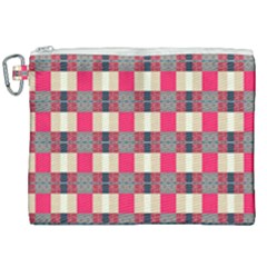Background Texture Plaid Red Canvas Cosmetic Bag (xxl)