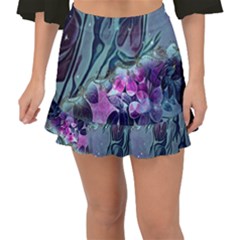 Decorative Floral Design Fishtail Mini Chiffon Skirt by FantasyWorld7