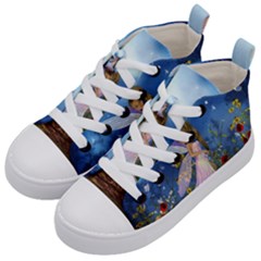 Little Fairy In The Night Kids  Mid-top Canvas Sneakers by FantasyWorld7