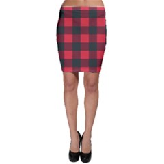 Canadian Lumberjack Red And Black Plaid Canada Bodycon Skirt by snek