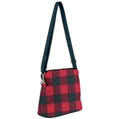 Canadian Lumberjack Red And Black Plaid Canada Zipper Messenger Bag by snek