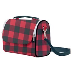 Canadian Lumberjack Red And Black Plaid Canada Satchel Shoulder Bag by snek