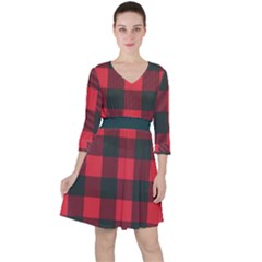 Canadian Lumberjack Red And Black Plaid Canada Ruffle Dress by snek