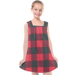 Canadian Lumberjack Red And Black Plaid Canada Kids  Cross Back Dress by snek