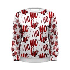 Christmas Watercolor Hohoho Red Handdrawn Holiday Organic And Naive Pattern Women s Sweatshirt by genx