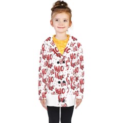 Christmas Watercolor Hohoho Red Handdrawn Holiday Organic And Naive Pattern Kids  Double Breasted Button Coat by genx