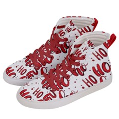 Christmas Watercolor Hohoho Red Handdrawn Holiday Organic And Naive Pattern Men s Hi-top Skate Sneakers by genx