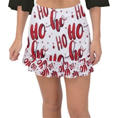 Christmas Watercolor Hohoho Red Handdrawn Holiday Organic And Naive Pattern Fishtail Mini Chiffon Skirt by genx