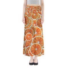 Oranges Background Texture Pattern Full Length Maxi Skirt