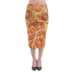 Oranges Background Texture Pattern Midi Pencil Skirt