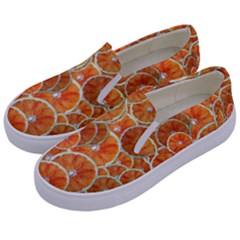 Oranges Background Texture Pattern Kids  Canvas Slip Ons by HermanTelo