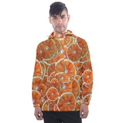 Oranges Background Texture Pattern Men s Front Pocket Pullover Windbreaker
