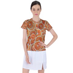 Oranges Background Texture Pattern Women s Mesh Sports Top by HermanTelo