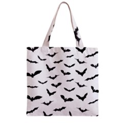 Bats Pattern Zipper Grocery Tote Bag by Sobalvarro