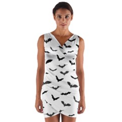 Bats Pattern Wrap Front Bodycon Dress by Sobalvarro