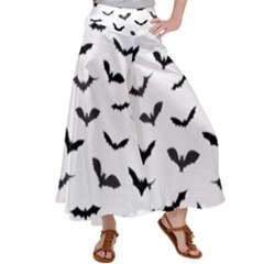 Bats Pattern Satin Palazzo Pants by Sobalvarro