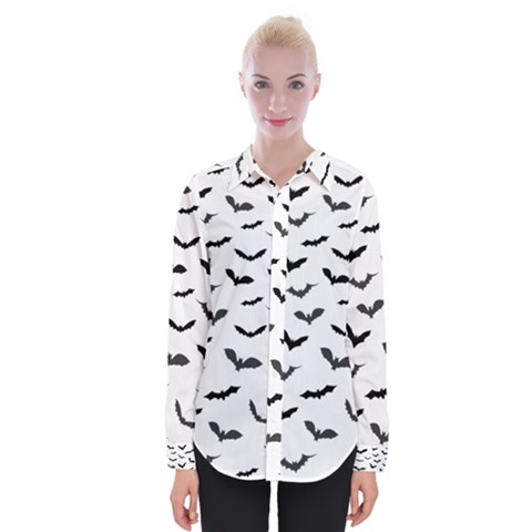 Bats Pattern Womens Long Sleeve Shirt by Sobalvarro