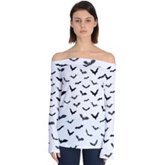 Bats Pattern Off Shoulder Long Sleeve Top by Sobalvarro