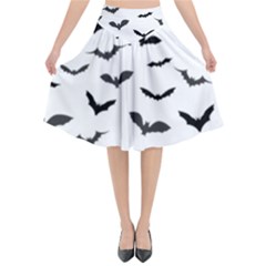 Bats Pattern Flared Midi Skirt by Sobalvarro