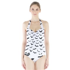 Bats Pattern Halter Swimsuit by Sobalvarro