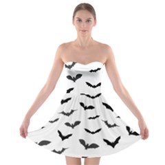 Bats Pattern Strapless Bra Top Dress