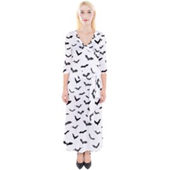 Bats Pattern Quarter Sleeve Wrap Maxi Dress by Sobalvarro