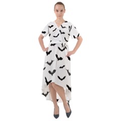 Bats Pattern Front Wrap High Low Dress by Sobalvarro