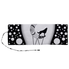 Wonderful Moon With Black Wolf Roll Up Canvas Pencil Holder (m) by FantasyWorld7