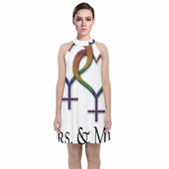 Mrs  And Mrs  Velvet Halter Neckline Dress  by LiveLoudGraphics