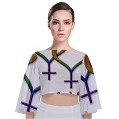 Mrs. and Mrs. Tie Back Butterfly Sleeve Chiffon Top