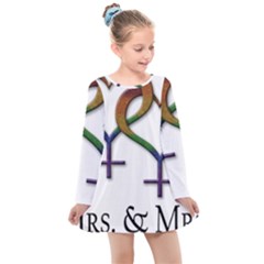 Mrs  And Mrs  Kids  Long Sleeve Dress by LiveLoudGraphics