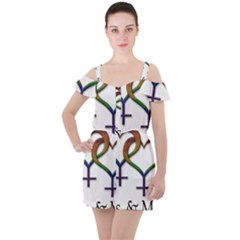 Mrs. and Mrs. Ruffle Cut Out Chiffon Playsuit