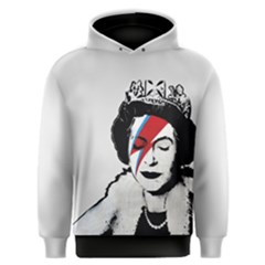 Banksy Graffiti Uk England God Save The Queen Elisabeth With David Bowie Rockband Face Makeup Ziggy Stardust Men s Overhead Hoodie by snek