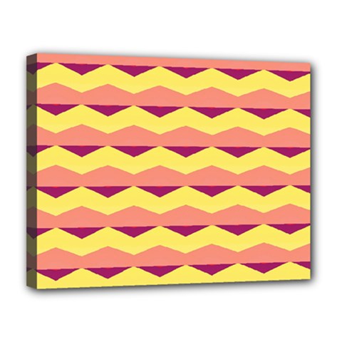 Background Colorful Chevron Canvas 14  X 11  (stretched)