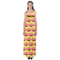 Background Colorful Chevron Empire Waist Maxi Dress