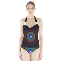 Artskop Kaleidoscope Pattern Halter Swimsuit