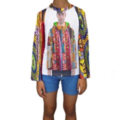 African Fabrics Fabrics Of Africa Front Fabrics Of Africa Back Kids  Long Sleeve Swimwear
