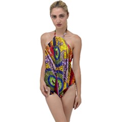 African Fabrics Fabrics Of Africa Front Fabrics Of Africa Back Go With The Flow One Piece Swimsuit by dlmcguirt