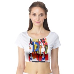 Dlm Front Dlm Back Short Sleeve Crop Top by dlmcguirt