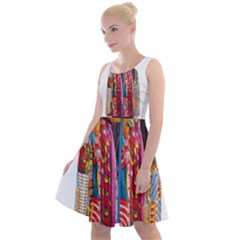 African Fabrics Fabrics Of Africa Front Fabrics Of Africa Back Knee Length Skater Dress