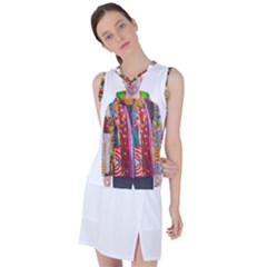 African Fabrics Fabrics Of Africa Front Fabrics Of Africa Back Women s Sleeveless Mesh Sports Top by dlmcguirt