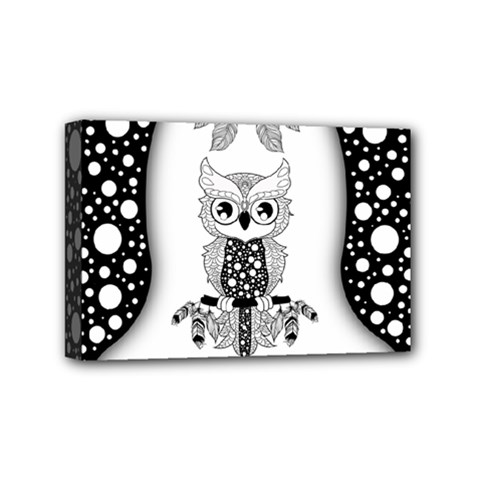 Cute Little Mandala Owl Mini Canvas 6  X 4  (stretched) by FantasyWorld7