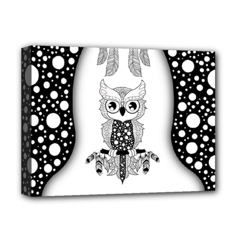 Cute Little Mandala Owl Deluxe Canvas 16  X 12  (stretched)  by FantasyWorld7