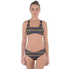 Pattern Illustrations Plaid Criss Cross Bikini Set