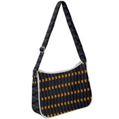 Pattern Illustrations Plaid Zip Up Shoulder Bag