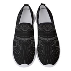 Black topography Women s Slip On Sneakers