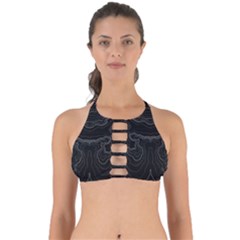 Black topography Perfectly Cut Out Bikini Top