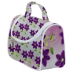 Purple Flower Satchel Handbag