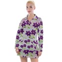 Purple Flower Women s Long Sleeve Casual Dress View1