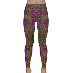 Peacock Lace In The Nature Classic Yoga Leggings by pepitasart